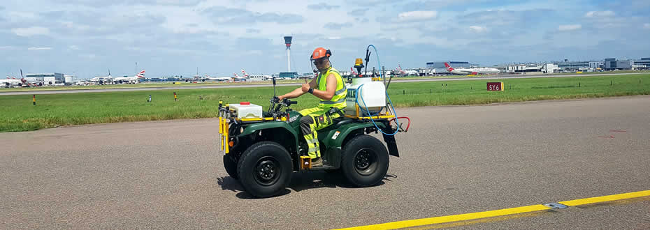 Weed maintenance at Heathrow